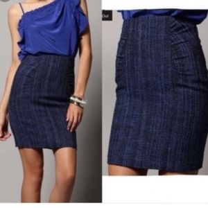 NEW NWT Nanette Lepore blue tweed pencil skirt 6